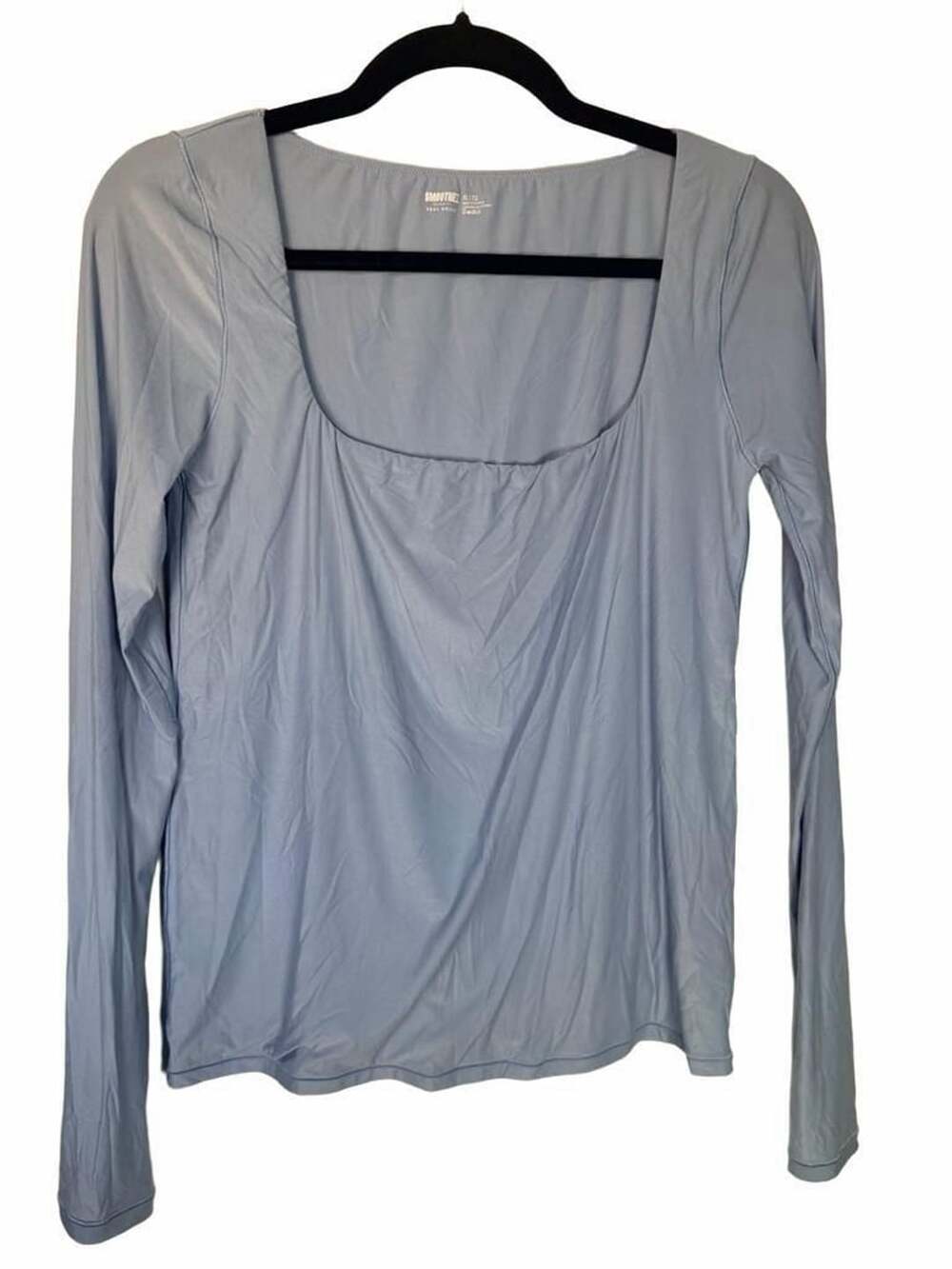 Smoothez by Aerie Real Good Square Neck Long Sleeve Top Light Blue XL_178